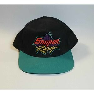 Vintage Snap On Tools Racing Hat - Black & Teal Green Snapback Cap